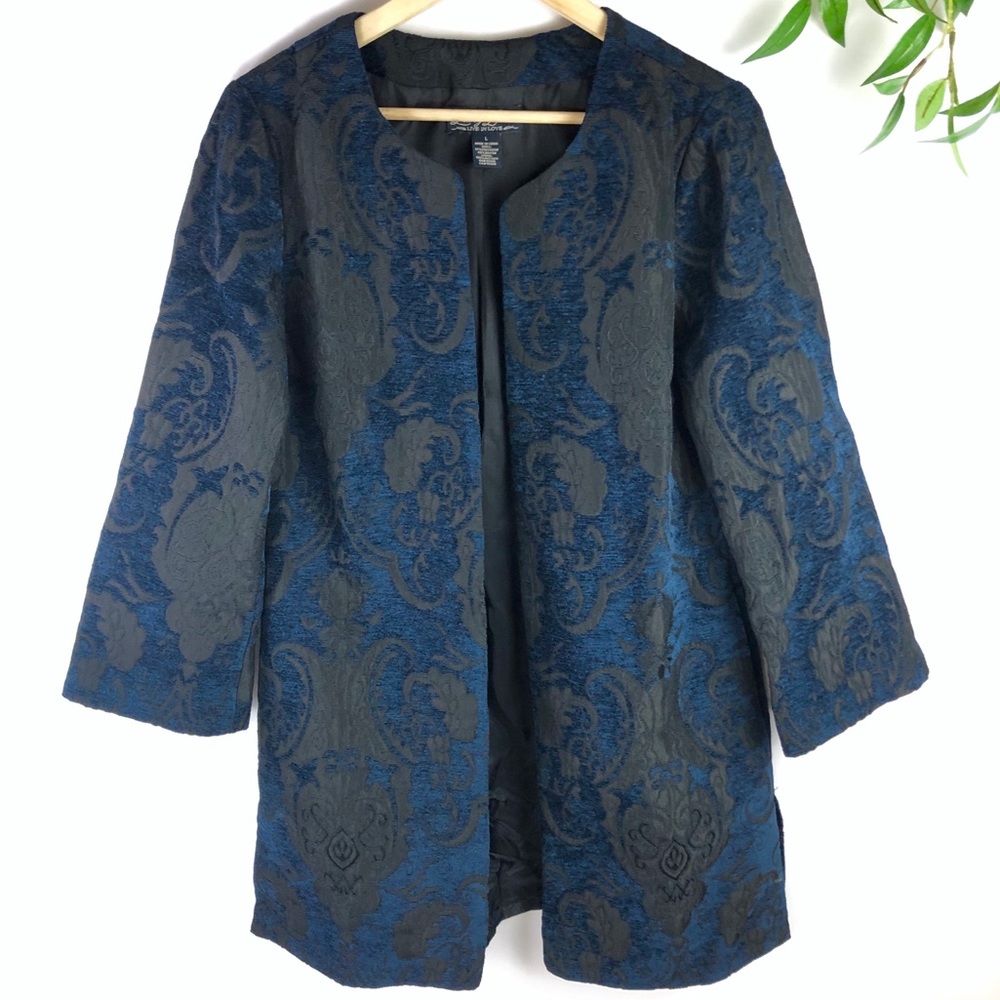 Lucky Brand Damask Brocade Trench Coat Jacket